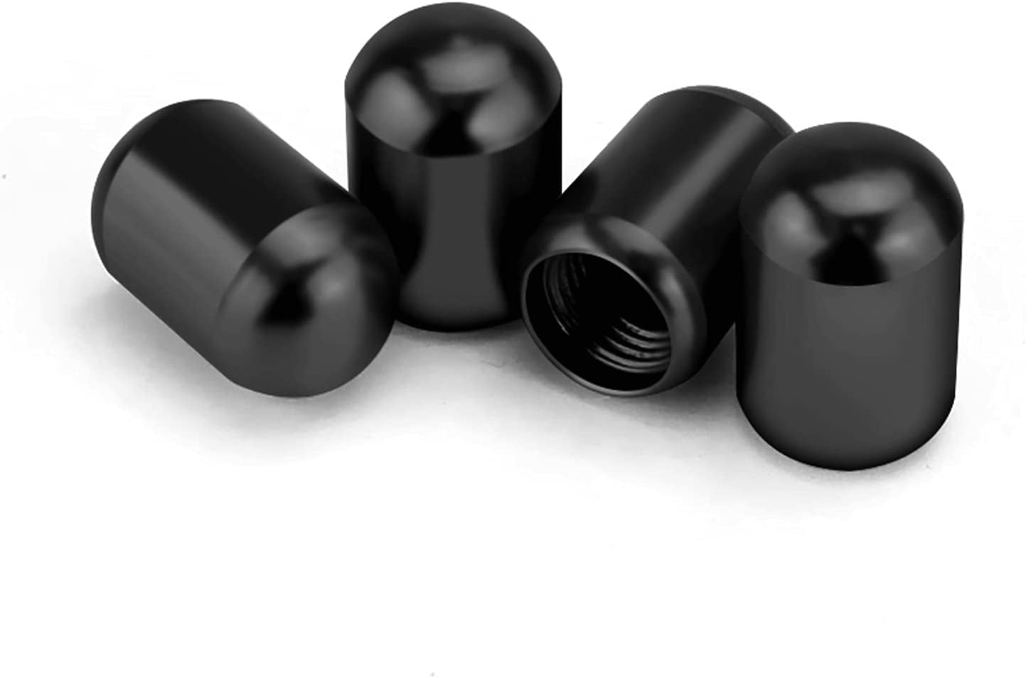4PCS Car Tire Valve Stem Caps, Air Caps Cover, Universal for Cars, Suvs, Bike, Trucks and Motorcycles, Car Wheel & Tire Exterior Accessories-Black