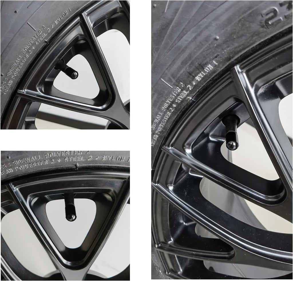 4PCS Car Tire Valve Stem Caps, Air Caps Cover, Universal for Cars, Suvs, Bike, Trucks and Motorcycles, Car Wheel & Tire Exterior Accessories-Black