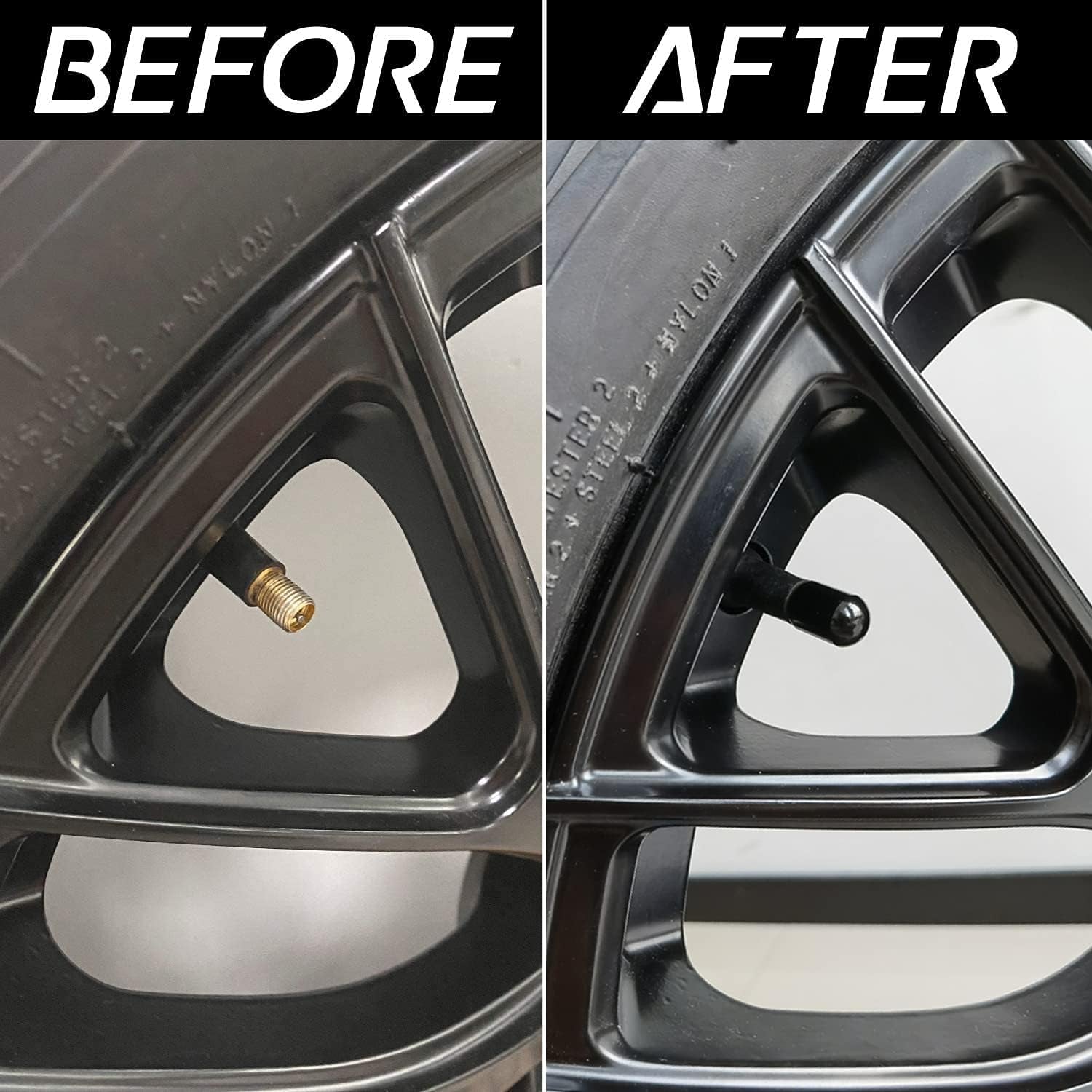 4PCS Car Tire Valve Stem Caps, Air Caps Cover, Universal for Cars, Suvs, Bike, Trucks and Motorcycles, Car Wheel & Tire Exterior Accessories-Black