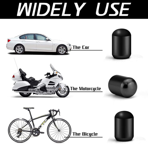 4PCS Car Tire Valve Stem Caps, Air Caps Cover, Universal for Cars, Suvs, Bike, Trucks and Motorcycles, Car Wheel & Tire Exterior Accessories-Black